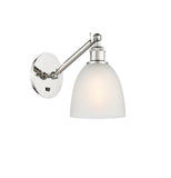317-1W-PN-G381 1-Light 6" Polished Nickel Sconce - White Castile Glass - LED Bulb - Dimmensions: 6 x 13 x 12.75 - Glass Up or Down: Yes