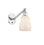 317-1W-PN-G391 1-Light 5.3" Polished Nickel Sconce - White Ellery Glass - LED Bulb - Dimmensions: 5.3 x 12.375 x 12.75 - Glass Up or Down: Yes