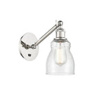 317-1W-PN-G394 1-Light 5.3" Polished Nickel Sconce - Seedy Ellery Glass - LED Bulb - Dimmensions: 5.3 x 12.375 x 12.75 - Glass Up or Down: Yes