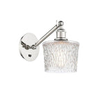 317-1W-PN-G402 1-Light 6.5" Polished Nickel Sconce - Clear Niagra Glass - LED Bulb - Dimmensions: 6.5 x 13.25 x 12.25 - Glass Up or Down: Yes