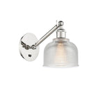 317-1W-PN-G412 1-Light 5.5" Polished Nickel Sconce - Clear Dayton Glass - LED Bulb - Dimmensions: 5.5 x 12.75 x 12.25 - Glass Up or Down: Yes