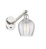 317-1W-PN-G462-6 1-Light 5.75" Polished Nickel Sconce - Clear Norfolk Glass - LED Bulb - Dimmensions: 5.75 x 12.875 x 12.625 - Glass Up or Down: Yes