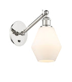 317-1W-PN-G651-6 1-Light 6" Polished Nickel Sconce - Cased Matte White Cindyrella 6" Glass - LED Bulb - Dimmensions: 6 x 12.875 x 11.375 - Glass Up or Down: Yes