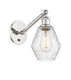 317-1W-PN-G654-6 1-Light 6" Polished Nickel Sconce - Seedy Cindyrella 6" Glass - LED Bulb - Dimmensions: 6 x 12.875 x 11.375 - Glass Up or Down: Yes