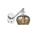 317-1W-PN-G96 1-Light 6.5" Polished Nickel Sconce - Mercury Fenton Glass - LED Bulb - Dimmensions: 6.5 x 12.625 x 9.875 - Glass Up or Down: Yes