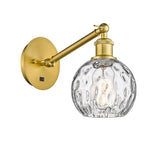 317-1W-SG-G1215-6 1-Light 6" Satin Gold Sconce - Clear Athens Water Glass 6" Glass - LED Bulb - Dimmensions: 6 x 13 x 11.75 - Glass Up or Down: Yes