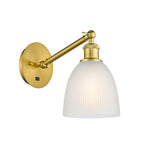 317-1W-SG-G381 1-Light 6" Satin Gold Sconce - White Castile Glass - LED Bulb - Dimmensions: 6 x 13 x 12.75 - Glass Up or Down: Yes