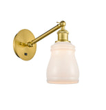 317-1W-SG-G391 1-Light 5.3" Satin Gold Sconce - White Ellery Glass - LED Bulb - Dimmensions: 5.3 x 12.375 x 12.75 - Glass Up or Down: Yes
