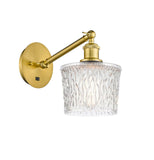 317-1W-SG-G402 1-Light 6.5" Satin Gold Sconce - Clear Niagra Glass - LED Bulb - Dimmensions: 6.5 x 13.25 x 12.25 - Glass Up or Down: Yes