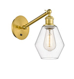 317-1W-SG-G652-6 1-Light 6" Satin Gold Sconce - Clear Cindyrella 6" Glass - LED Bulb - Dimmensions: 6 x 12.875 x 11.375 - Glass Up or Down: Yes