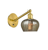 317-1W-SG-G96 1-Light 6.5" Satin Gold Sconce - Mercury Fenton Glass - LED Bulb - Dimmensions: 6.5 x 12.625 x 9.875 - Glass Up or Down: Yes