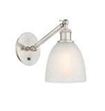 317-1W-SN-G381 1-Light 6" Brushed Satin Nickel Sconce - White Castile Glass - LED Bulb - Dimmensions: 6 x 13 x 12.75 - Glass Up or Down: Yes