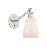 317-1W-SN-G391 1-Light 5.3" Brushed Satin Nickel Sconce - White Ellery Glass - LED Bulb - Dimmensions: 5.3 x 12.375 x 12.75 - Glass Up or Down: Yes