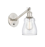 317-1W-SN-G392 1-Light 5.3" Brushed Satin Nickel Sconce - Clear Ellery Glass - LED Bulb - Dimmensions: 5.3 x 12.375 x 12.75 - Glass Up or Down: Yes