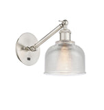 317-1W-SN-G412 1-Light 5.5" Brushed Satin Nickel Sconce - Clear Dayton Glass - LED Bulb - Dimmensions: 5.5 x 12.75 x 12.25 - Glass Up or Down: Yes