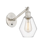 317-1W-SN-G652-6 1-Light 6" Brushed Satin Nickel Sconce - Clear Cindyrella 6" Glass - LED Bulb - Dimmensions: 6 x 12.875 x 11.375 - Glass Up or Down: Yes