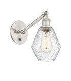 317-1W-SN-G654-6 1-Light 6" Brushed Satin Nickel Sconce - Seedy Cindyrella 6" Glass - LED Bulb - Dimmensions: 6 x 12.875 x 11.375 - Glass Up or Down: Yes