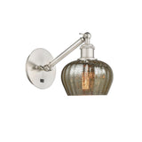 317-1W-SN-G96 1-Light 6.5" Brushed Satin Nickel Sconce - Mercury Fenton Glass - LED Bulb - Dimmensions: 6.5 x 12.625 x 9.875 - Glass Up or Down: Yes