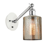 317-1W-WPC-G116 1-Light 5.3" White and Polished Chrome Sconce - Mercury Cobbleskill Glass - LED Bulb - Dimmensions: 5.3 x 11.875 x 11.375 - Glass Up or Down: Yes