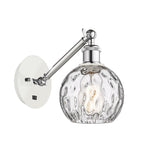 317-1W-WPC-G1215-6 1-Light 6" White and Polished Chrome Sconce - Clear Athens Water Glass 6" Glass - LED Bulb - Dimmensions: 6 x 13 x 11.75 - Glass Up or Down: Yes
