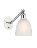 317-1W-WPC-G381 1-Light 6" White and Polished Chrome Sconce - White Castile Glass - LED Bulb - Dimmensions: 6 x 13 x 12.75 - Glass Up or Down: Yes