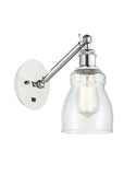 317-1W-WPC-G394 1-Light 5.3" White and Polished Chrome Sconce - Seedy Ellery Glass - LED Bulb - Dimmensions: 5.3 x 12.375 x 12.75 - Glass Up or Down: Yes