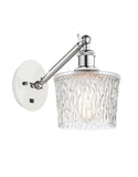 317-1W-WPC-G402 1-Light 6.5" White and Polished Chrome Sconce - Clear Niagra Glass - LED Bulb - Dimmensions: 6.5 x 13.25 x 12.25 - Glass Up or Down: Yes
