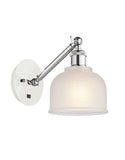 317-1W-WPC-G411 1-Light 5.5" White and Polished Chrome Sconce - White Dayton Glass - LED Bulb - Dimmensions: 5.5 x 12.75 x 12.25 - Glass Up or Down: Yes