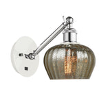 317-1W-WPC-G96 1-Light 6.5" White and Polished Chrome Sconce - Mercury Fenton Glass - LED Bulb - Dimmensions: 6.5 x 12.625 x 9.875 - Glass Up or Down: Yes