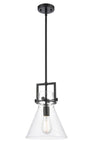 411-1S-BK-10CL-LED 10" Stem Hung Matte Black LED Mini Pendant LED Bulbs Included