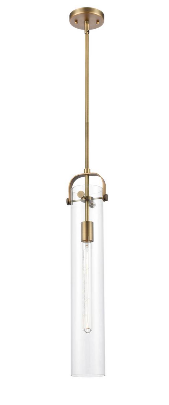 413-1S-BB-4CL-LED 4.875" Stem Hung Brushed Brass LED Mini Pendant LED Bulbs Included