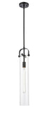 413-1S-BK-4CL-LED 4.875" Stem Hung Matte Black LED Mini Pendant LED Bulbs Included