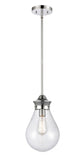 Stem Hung 7.875" Matte Black Mini Pendant - Seedy Genesis Glass Glass Shade Included LED