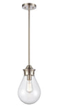 Stem Hung 7.875" Matte Black Mini Pendant - Seedy Genesis Glass Glass Shade Included LED