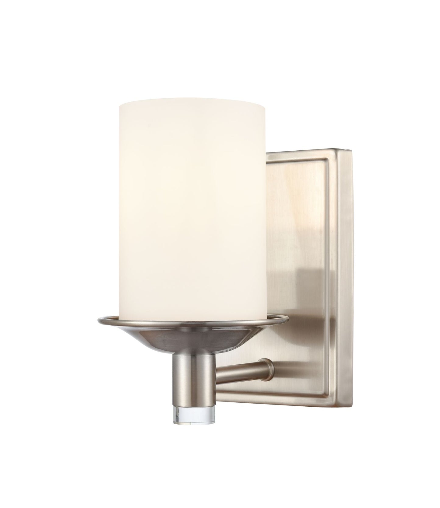 1-Light 4.75" Matte Black Bath Vanity Light - White Manhattan Glass Glass Shade Included LED