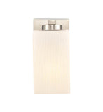 419-1W-SN-G4191 1-Light 4.5" Satin Nickel Bath Vanity Light - White Rippled Juneau Glass Glass - LED Bulb - Dimmensions: 4.5 x 6.5 x 8 - Glass Up or Down: Yes