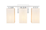 419-3W-PC-G4191 3-Light 16.5" Polished Chrome Bath Vanity Light - White Rippled Juneau Glass Glass - LED Bulb - Dimmensions: 16.5 x 6.125 x 8.5 - Glass Up or Down: Yes
