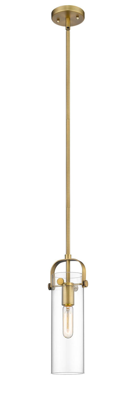 Stem Hung 5" Brushed Brass Mini Pendant - Clear Pilaster LED