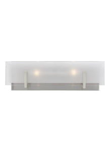 4430802-962 Generation Brands Syll Brushed Nickel 2-Light Wall / Bath Clear Highlighted Satin Etched-++-+-íGlass