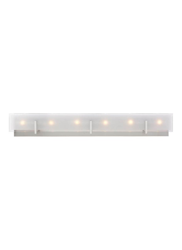 4430806-962 Generation Brands Syll Brushed Nickel 6-Light Light Wall / Bath Clear Highlighted Satin Etched-++-+-íGlass