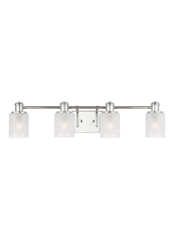 4439804-05 Generation Brands Norwood Chrome 4-Light Wall / Bath Clear Highlighted Satin Etched-++-+-íGlass