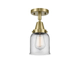1-Light 5" Antique Brass Flush Mount - Clear Small Bell Glass LED