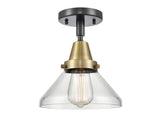 447-1C-BAB-G4472 1-Light 8" Black Antique Brass Flush Mount - Clear Caden Glass - LED Bulb - Dimmensions: 8 x 8 x 7 - Sloped Ceiling Compatible: No