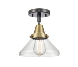 447-1C-BAB-G4474 1-Light 8" Black Antique Brass Flush Mount - Seedy Caden Glass - LED Bulb - Dimmensions: 8 x 8 x 7 - Sloped Ceiling Compatible: No