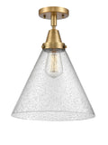Innovations Lightging 447-1C-BB-G44-L-LED 1-Light 12" Brushed Brass Flush Mount -  Seedy X-Large Cone Glass - Bulbs Included