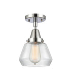 447-1C-PC-G172 1-Light 7" Polished Chrome Flush Mount - Clear Fulton Glass - LED Bulb - Dimmensions: 7 x 7 x 9 - Sloped Ceiling Compatible: No