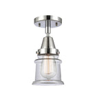 447-1C-PC-G182S 1-Light 6" Polished Chrome Flush Mount - Clear Small Canton Glass - LED Bulb - Dimmensions: 6 x 6 x 10 - Sloped Ceiling Compatible: No