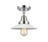 447-1C-PC-G1 1-Light 8.5" Polished Chrome Flush Mount - White Halophane Glass - LED Bulb - Dimmensions: 8.5 x 8.5 x 7 - Sloped Ceiling Compatible: No