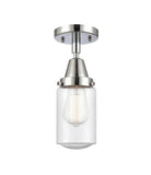 447-1C-PC-G314 1-Light 4.5" Polished Chrome Flush Mount - Seedy Dover Glass - LED Bulb - Dimmensions: 4.5 x 4.5 x 9.75 - Sloped Ceiling Compatible: No