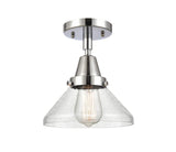 447-1C-PC-G4474 1-Light 8" Polished Chrome Flush Mount - Seedy Caden Glass - LED Bulb - Dimmensions: 8 x 8 x 7 - Sloped Ceiling Compatible: No